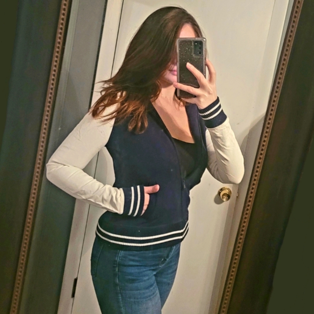 ☀️2 for 10! Faux Leather and Soft Cotton Jacket/Hoodie, Sporty